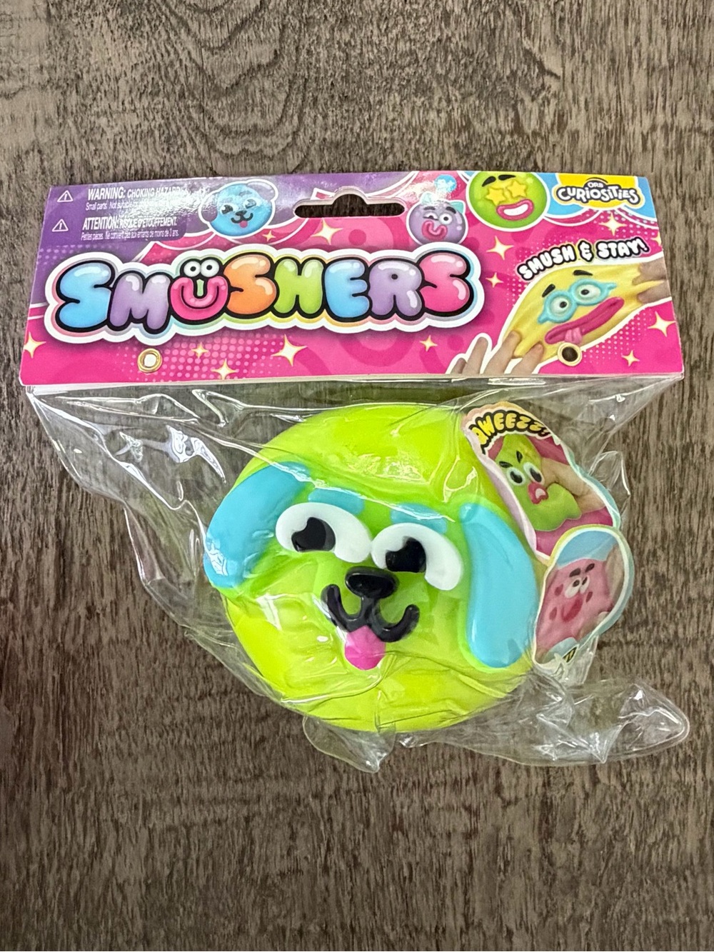 Orb Smusher Authentic Green & Blue Squeezy Toy Cute Puppy Smush Squishy
